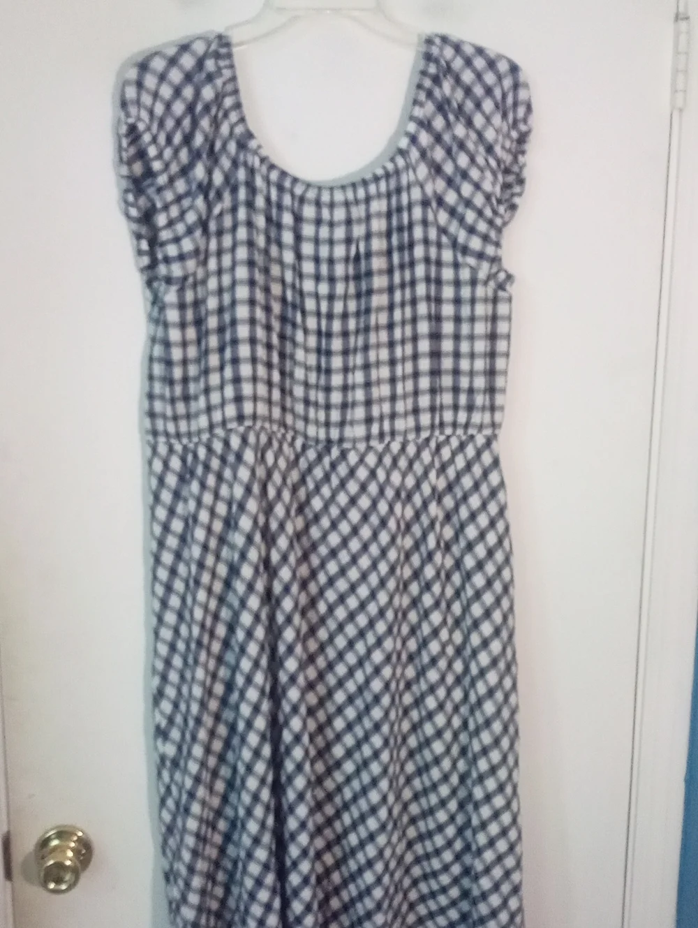 Universal Thread Blue and White Gingham Maxi Dress XXL 2X NWT $40